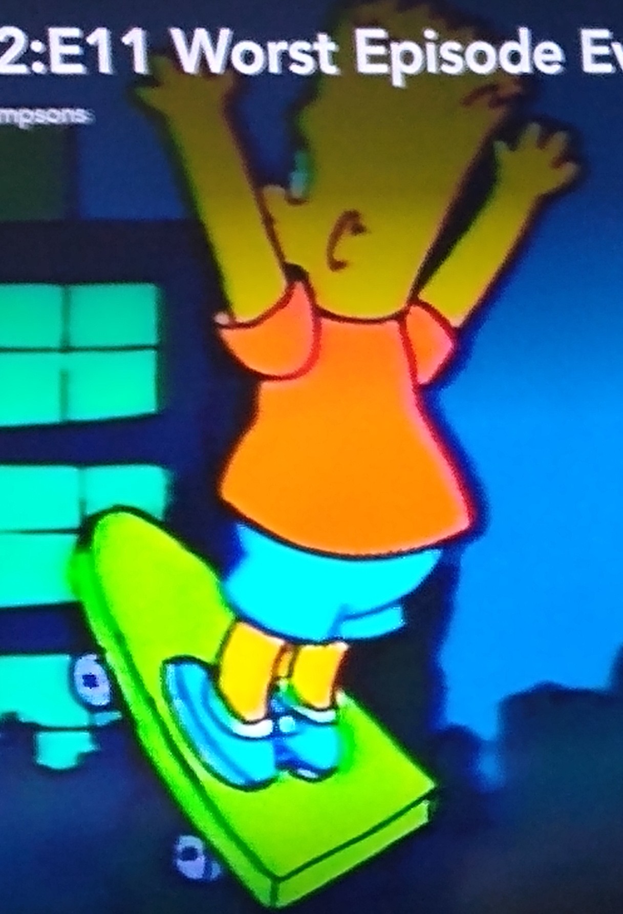 Bart flying on skateboard Blank Meme Template