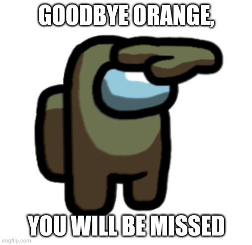 GOODBYE ORANGE, YOU WILL BE MISSED | made w/ Imgflip meme maker