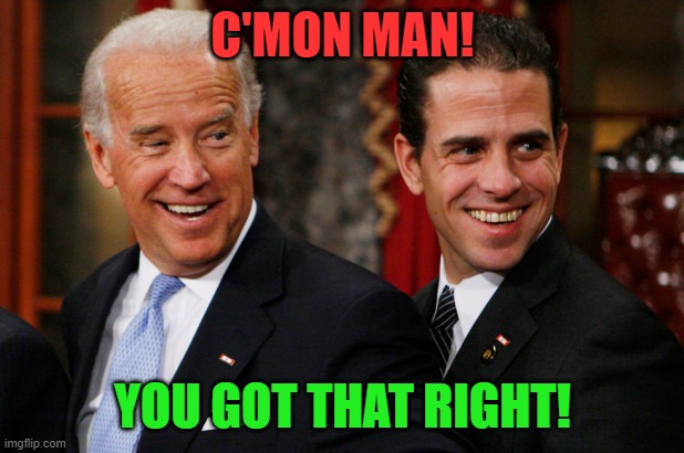 Hunter Biden Crack Head | C'MON MAN! YOU GOT THAT RIGHT! | image tagged in hunter biden crack head | made w/ Imgflip meme maker