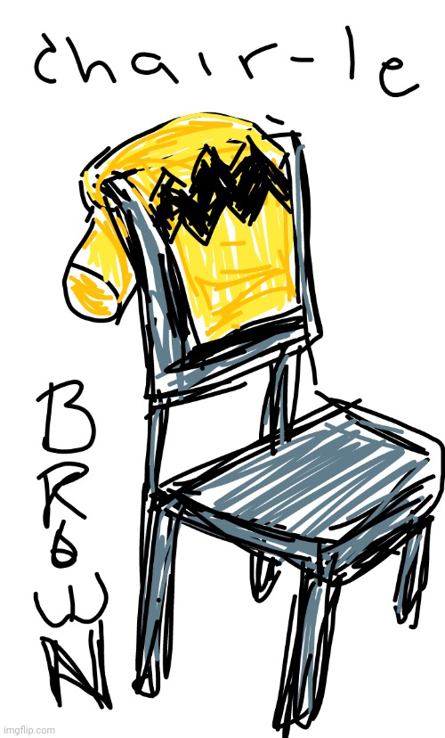 Chair-le Brown | image tagged in what,i have no idea what i am doing | made w/ Imgflip meme maker