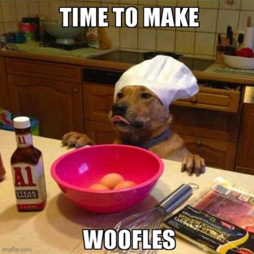 Aw | image tagged in aww,woof,waffles,food,waffle,cute | made w/ Imgflip meme maker