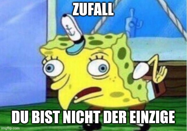 Mocking Spongebob Meme | ZUFALL; DU BIST NICHT DER EINZIGE | image tagged in memes,mocking spongebob | made w/ Imgflip meme maker