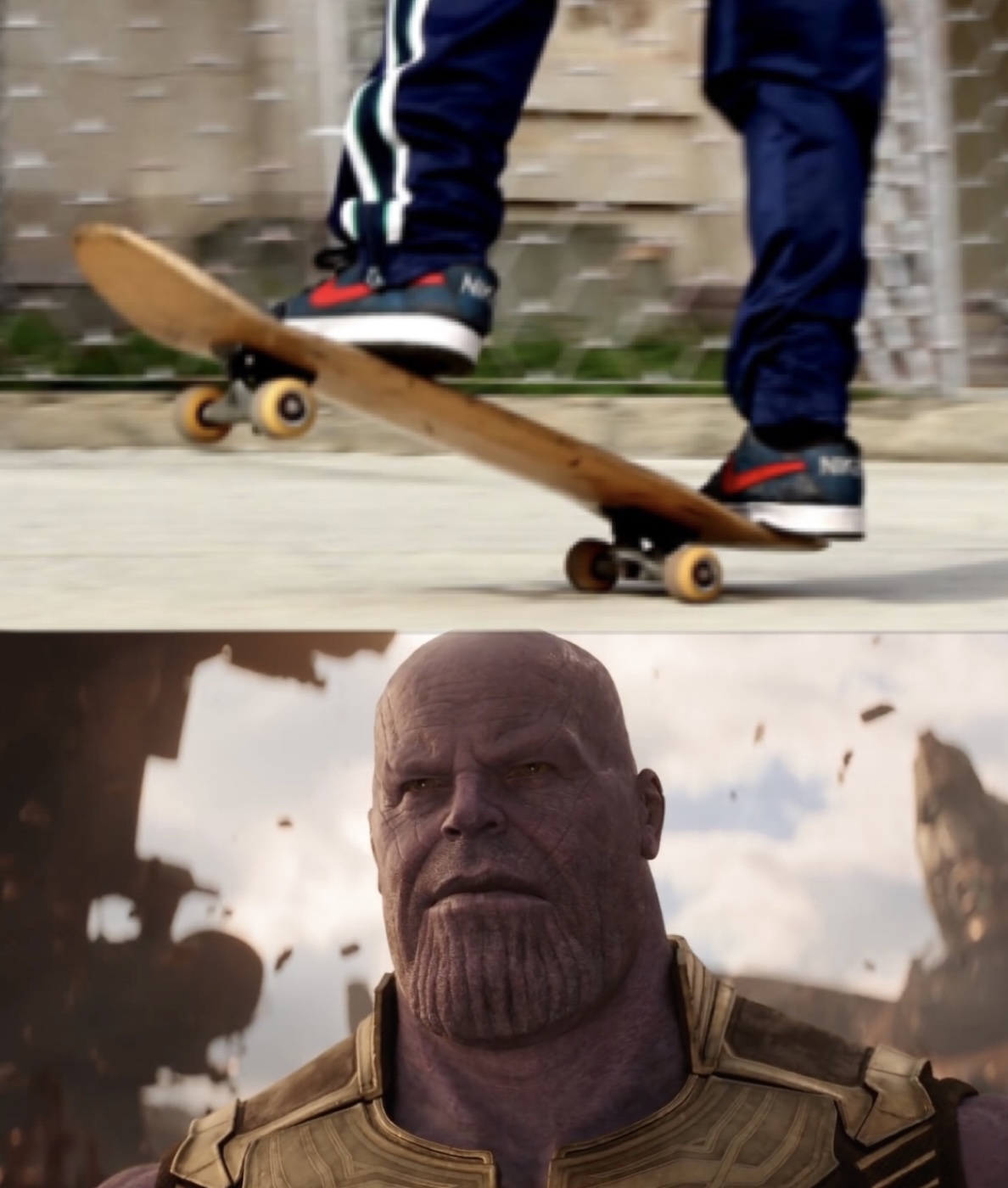 High Quality Thanos manual skating Blank Meme Template