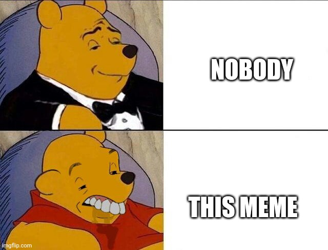 Winnie the Pooh | NOBODY THIS MEME | image tagged in winnie the pooh | made w/ Imgflip meme maker