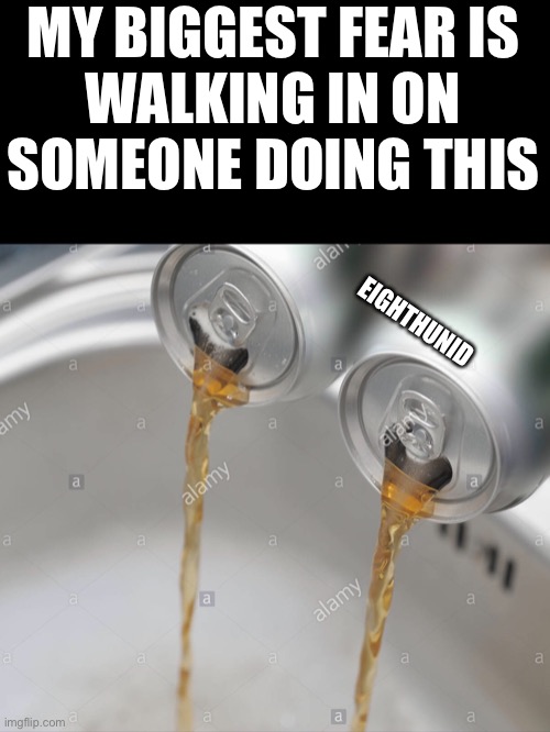 Hanging out | MY BIGGEST FEAR IS
WALKING IN ON
SOMEONE DOING THIS; EIGHTHUNID | image tagged in beer | made w/ Imgflip meme maker