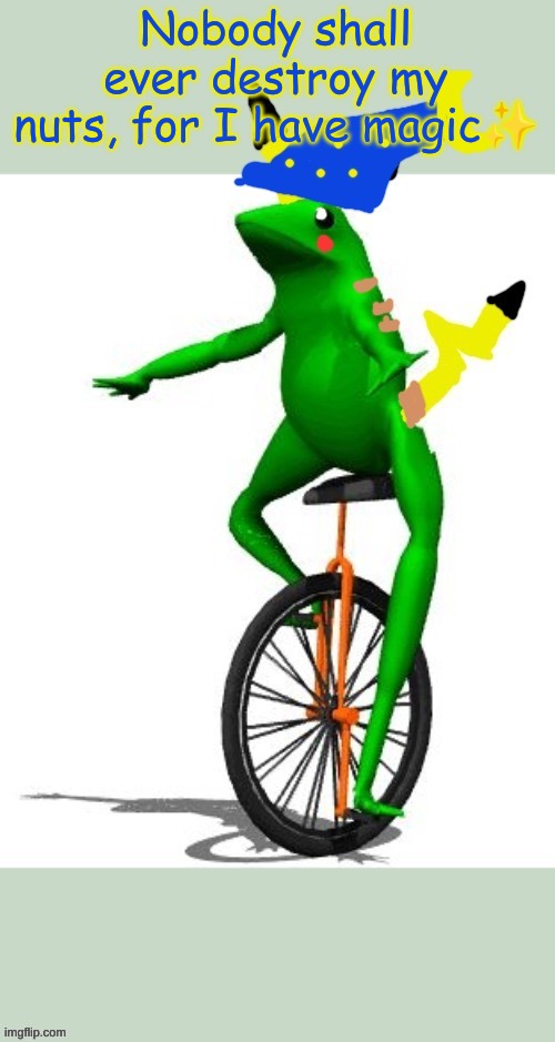Wizard Here Comes Dat Pikachu | Nobody shall ever destroy my nuts, for I have magic✨ | image tagged in wizard here comes dat pikachu | made w/ Imgflip meme maker