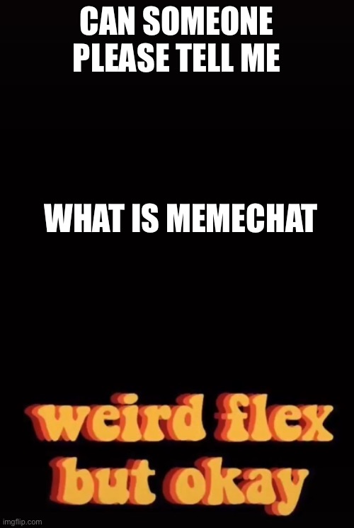 Why are you reading me | CAN SOMEONE PLEASE TELL ME; WHAT IS MEMECHAT | image tagged in question | made w/ Imgflip meme maker