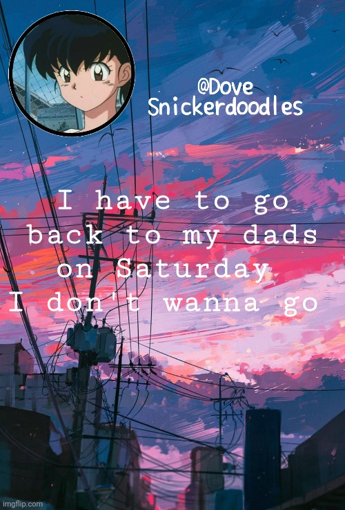 Announcement | I have to go back to my dads on Saturday 
I don't wanna go | image tagged in announcement | made w/ Imgflip meme maker