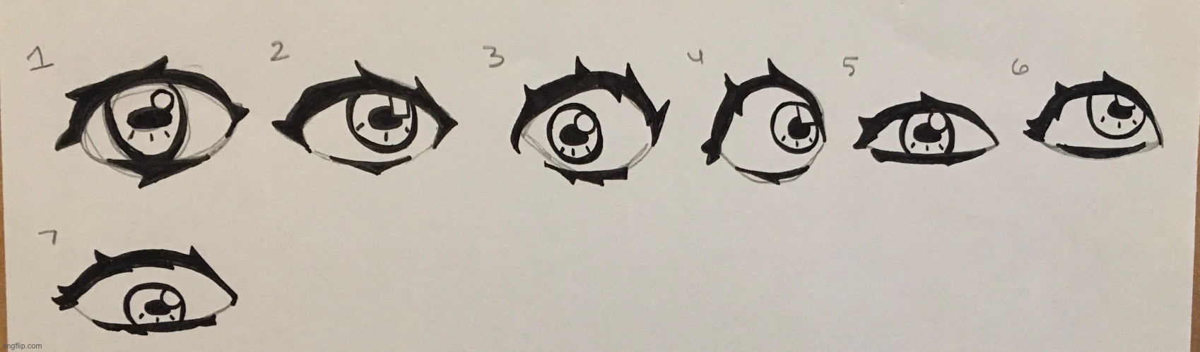 I drew a bunch of eyeballs! Which one’s your favorite? | image tagged in anime,eyeball,drawing,favorite | made w/ Imgflip meme maker