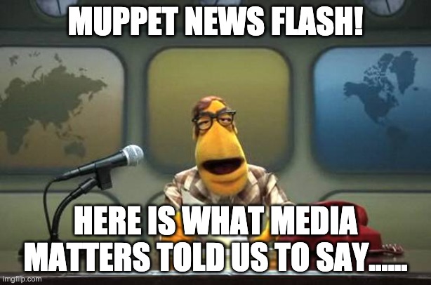 Muppet News Flash | MUPPET NEWS FLASH! HERE IS WHAT MEDIA MATTERS TOLD US TO SAY...... | image tagged in muppet news flash | made w/ Imgflip meme maker