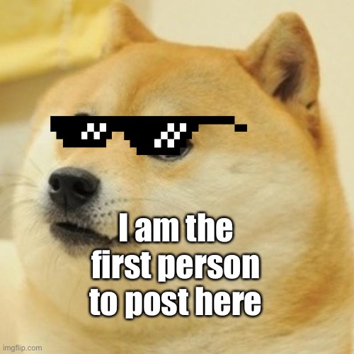 Doge |  I am the first person to post here | image tagged in memes,doge | made w/ Imgflip meme maker
