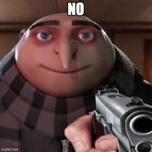 No Gru | NO | image tagged in no gru | made w/ Imgflip meme maker