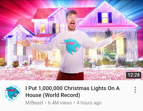 Mr Beast Christmas Lights Blank Meme Template