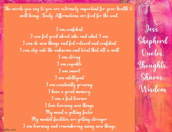 Jess Shepherd Daily Affirmations.1 | image tagged in namaste | made w/ Imgflip meme maker