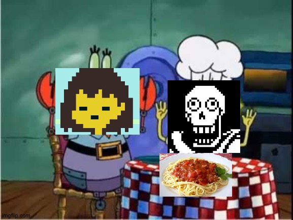When you Papyrus' Spaghetti is actually good: | image tagged in spongebob spaghetti,spaghetti,spongebob,papyrus undertale,undertale papyrus,undertale | made w/ Imgflip meme maker