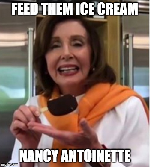 Nancy Antoinette | FEED THEM ICE CREAM NANCY ANTOINETTE | image tagged in nancy antoinette | made w/ Imgflip meme maker
