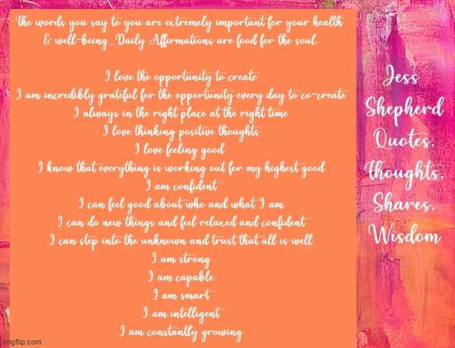 Jess Shepherd Daily Affirmations.9 | image tagged in namaste | made w/ Imgflip meme maker