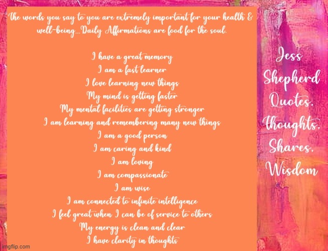 Jess Shepherd Daily Affirmations.10 | image tagged in namaste | made w/ Imgflip meme maker