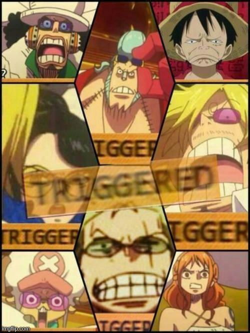 One Piece triggered Blank Meme Template