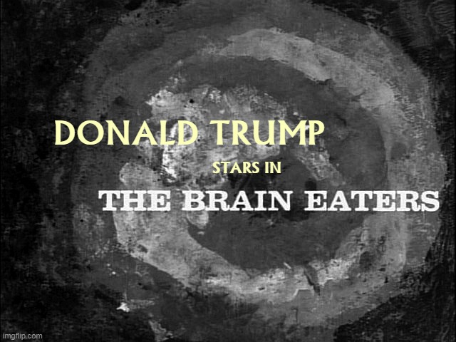 This is why so many Trumptards are brainless. | DONALD TRUMP; STARS IN | image tagged in trump,brain,eat,disgusting,president | made w/ Imgflip meme maker