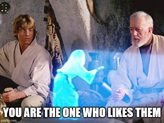 You are our only hope | YOU ARE THE ONE WHO LIKES THEM | image tagged in you are our only hope | made w/ Imgflip meme maker