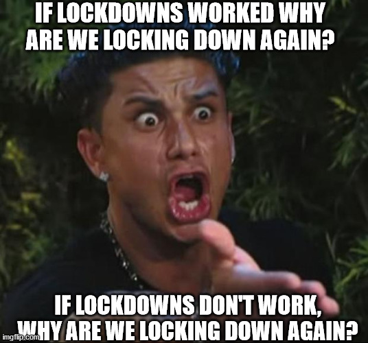 DJ Pauly D | IF LOCKDOWNS WORKED WHY ARE WE LOCKING DOWN AGAIN? IF LOCKDOWNS DON'T WORK, WHY ARE WE LOCKING DOWN AGAIN? | image tagged in memes,dj pauly d | made w/ Imgflip meme maker