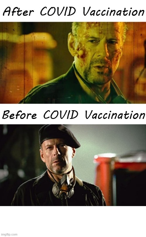 Planet Terror COVID Vaccination Before And After | image tagged in planet terror covid vaccination before and after | made w/ Imgflip meme maker