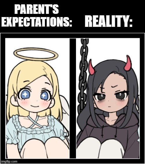 lol | REALITY:; PARENT'S EXPECTATIONS: | made w/ Imgflip meme maker