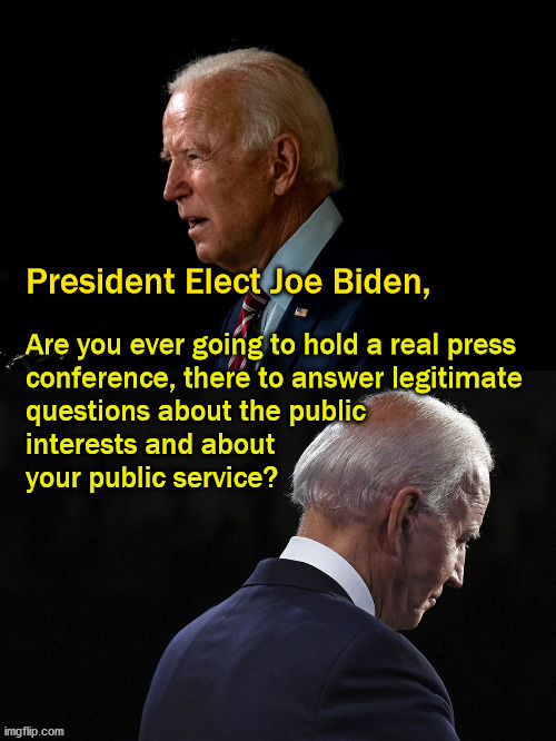 Will Joe BIden ever have a real press conference? | image tagged in politics | made w/ Imgflip meme maker