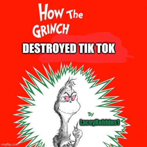 We're Proud Of You, Grinch | DESTROYED TIK TOK; LaceyRobbins1 | image tagged in how the grinch stole christmas | made w/ Imgflip meme maker