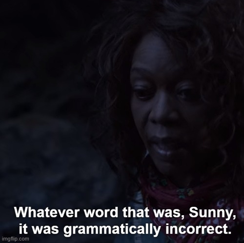 High Quality Whatever that word was, Sunny, it was grammatically incorrect. Blank Meme Template