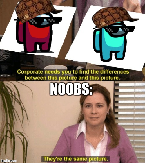 They’re the same thing | NOOBS: | image tagged in they re the same thing | made w/ Imgflip meme maker