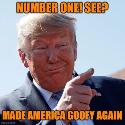 NUMBER ONE! SEE? MADE AMERICA GOOFY AGAIN | made w/ Imgflip meme maker