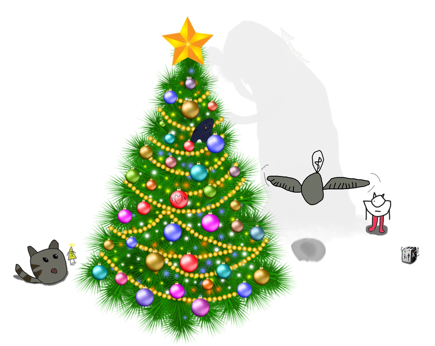 My OCs in a Christmas tree | image tagged in oc,christmas | made w/ Imgflip meme maker