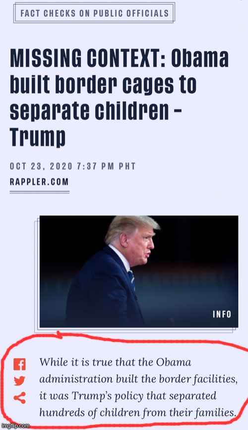 Fact-checking this “kids in cages” crap for the 1000th time. Tl;dr yes, it was Trump | image tagged in donald trump | made w/ Imgflip meme maker
