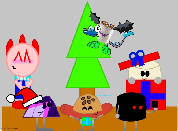 my Scratch OCs having their Christmas | image tagged in dannyhogan200,ocs,christmas,scratch | made w/ Imgflip meme maker