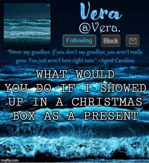 >:3 | WHAT WOULD YOU DO IF I SHOWED UP IN A CHRISTMAS BOX AS A PRESENT | image tagged in a n n o u n c e r e v i s e d | made w/ Imgflip meme maker