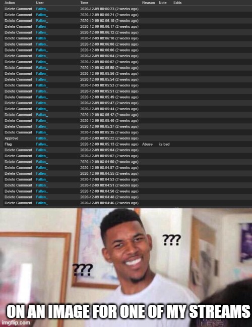 ON AN IMAGE FOR ONE OF MY STREAMS | image tagged in black guy confused | made w/ Imgflip meme maker