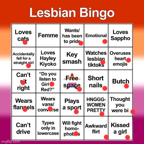 Lesbian bingo | image tagged in lesbian bingo | made w/ Imgflip meme maker