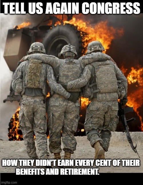 Earned | TELL US AGAIN CONGRESS; HOW THEY DIDN'T EARN EVERY CENT OF THEIR BENEFITS AND RETIREMENT. | image tagged in fallen soldiers | made w/ Imgflip meme maker
