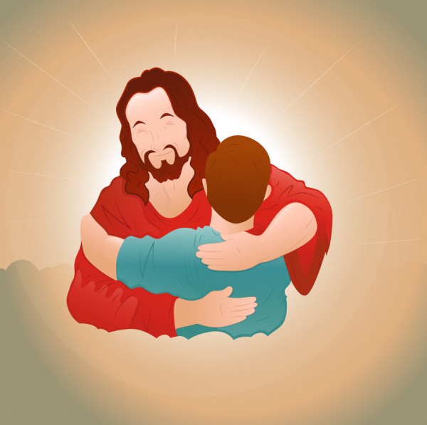 Jesus hug Blank Meme Template