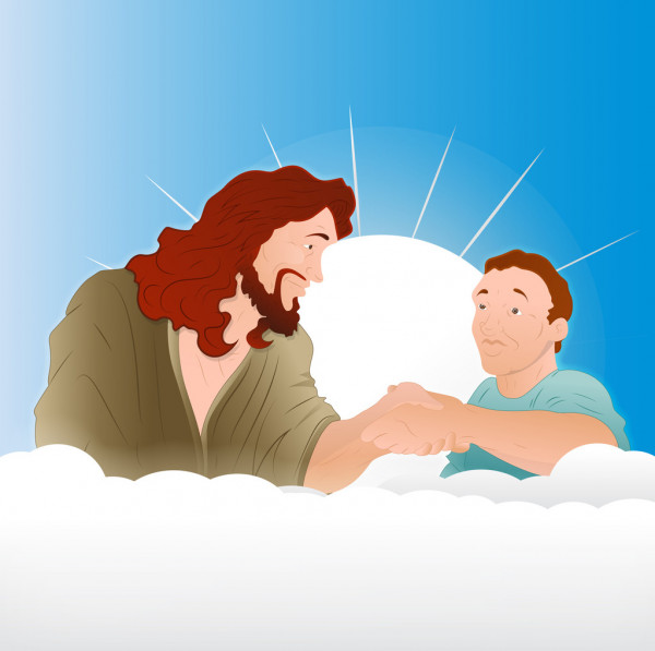 High Quality Jesus handshake Blank Meme Template