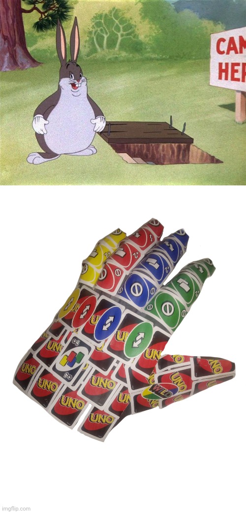 image tagged in big chungus,uno infinity gauntlet | made w/ Imgflip meme maker