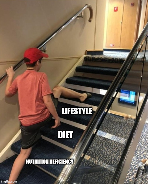 skipping stairs | LIFESTYLE; DIET; NUTRITION DEFICIENCY | image tagged in skipping stairs,eating healthy,lifestyle | made w/ Imgflip meme maker