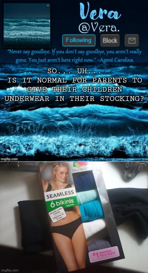SO... UH...
IS IT NORMAL FOR PARENTS TO GIVE THEIR CHILDREN UNDERWEAR IN THEIR STOCKING? | image tagged in a n n o u n c e r e v i s e d | made w/ Imgflip meme maker