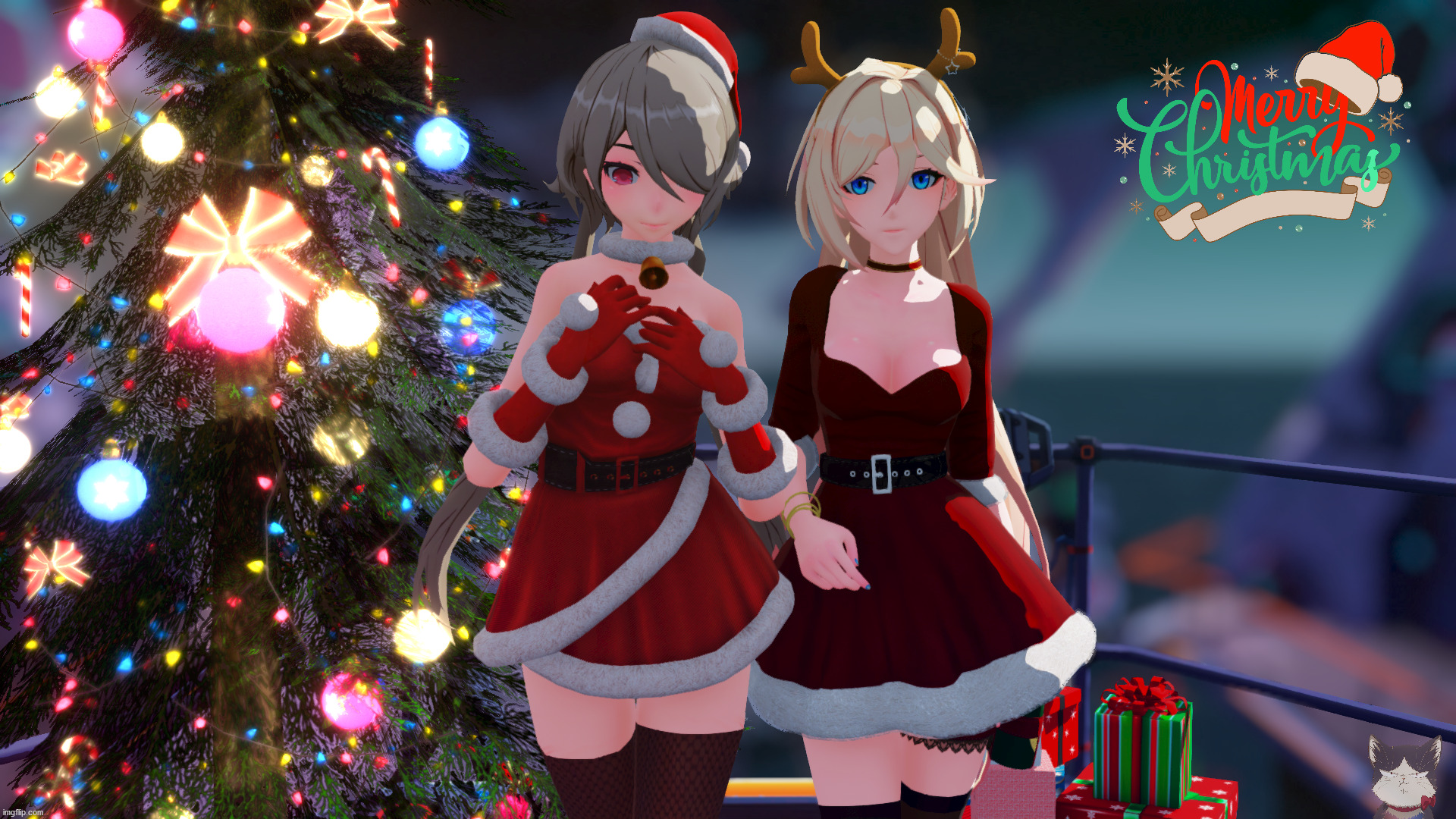 Merry Xmas everyone | image tagged in honkaiimpact3rd,mmd | made w/ Imgflip meme maker