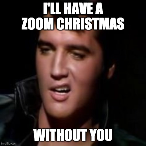 Elvis, thank you |  I'LL HAVE A ZOOM CHRISTMAS; WITHOUT YOU | image tagged in elvis thank you,elivs,blue christmas,christmas,single,zoom | made w/ Imgflip meme maker