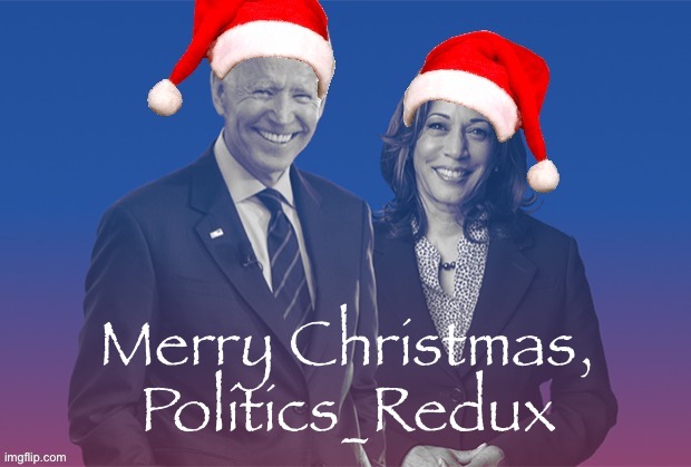 Season’s Greetings from half the country’s least-favorite people in everyone’s least-favorite font | Merry Christmas, Politics_Redux | image tagged in biden harris santa hats,merry christmas,christmas,politics lol,political humor,election 2020 | made w/ Imgflip meme maker