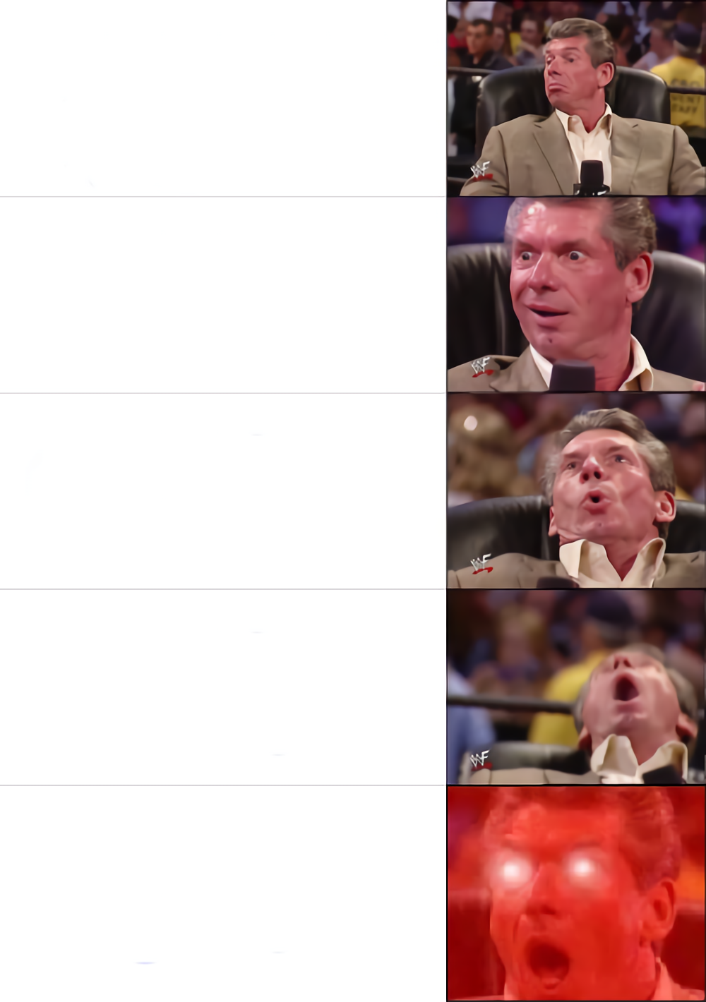 Vince McMahon 5 tier Blank Meme Template. 