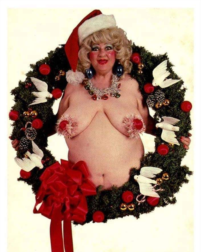 big saggy breast christmas wreath woman naked Blank Meme Template